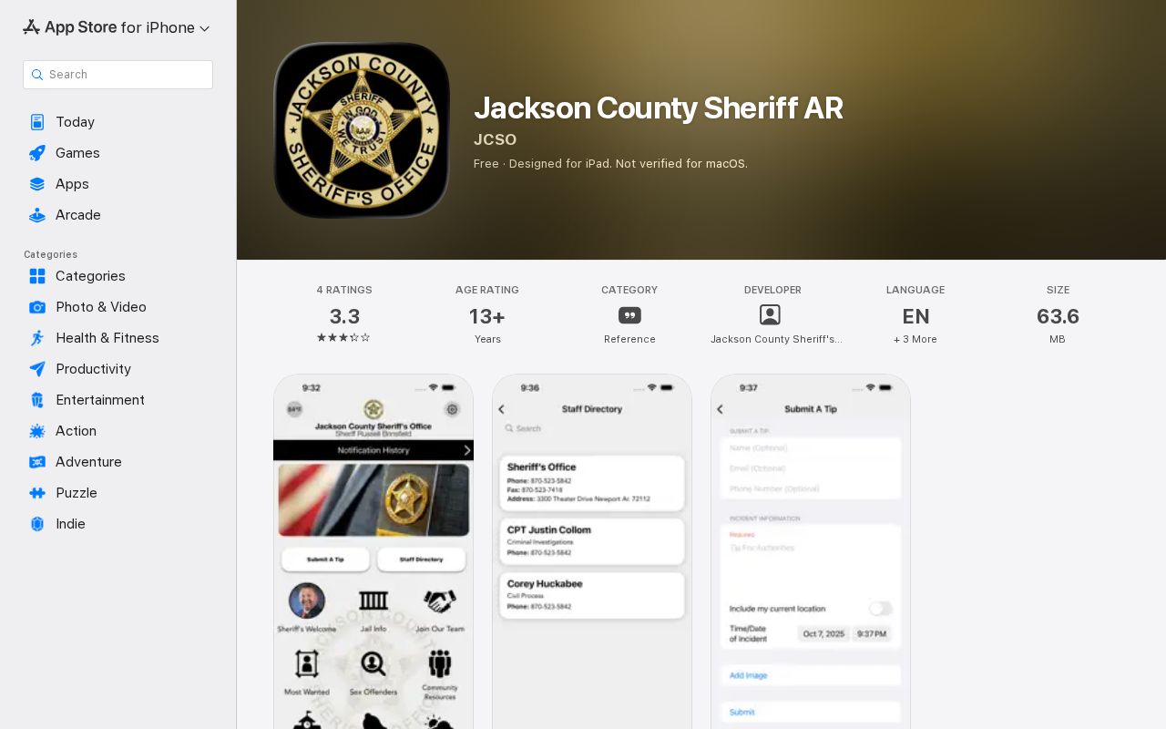 Jackson County Sheriff AR official app record features